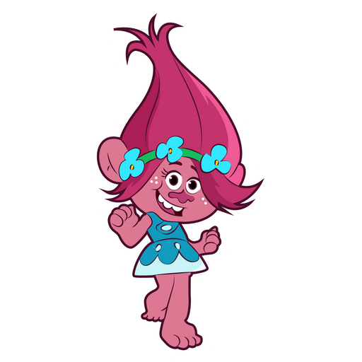 here is a Trolls Queen Poppy Sticker from the Cartoons collection for sticker mania