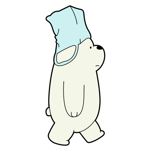 here is a We Bare Bears Ice Bear with a Bag Sticker from the We Bare Bears collection for sticker mania