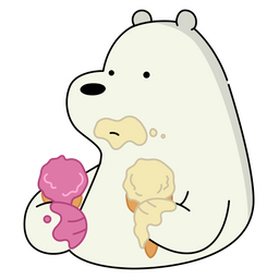 We Bare Bears Ice Bear with Ice Cream Sticker - Sticker Mania