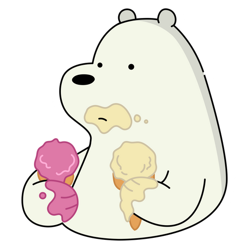 We Bare Bears Ice Bear with Ice Cream Sticker