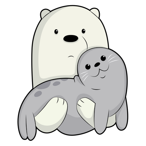 We Bare Bears Ice Bear and Seal Sticker