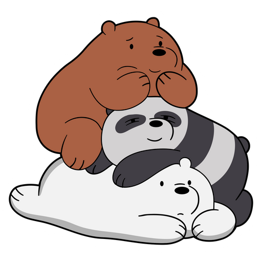 here is a We Bare Bears Together Sticker from the We Bare Bears collection for sticker mania
