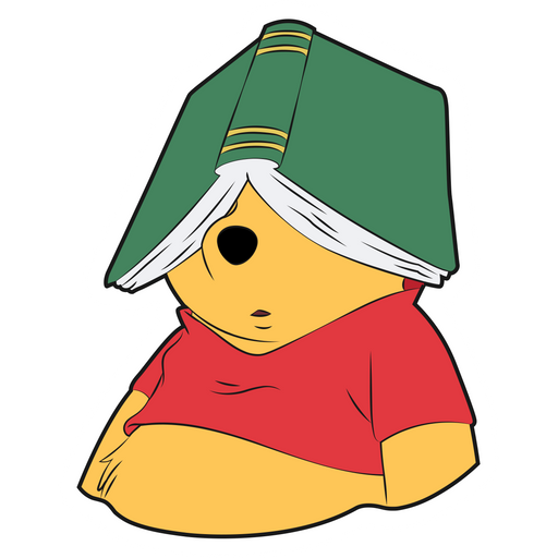 Winnie The Pooh with Book Sticker