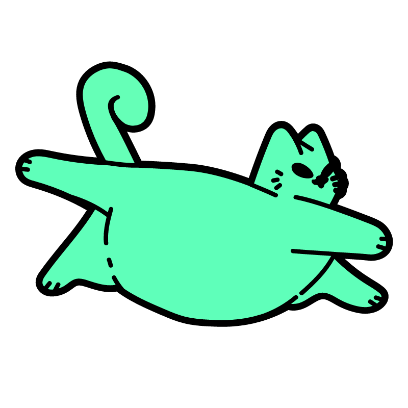 Fat Green Alien Cat Sticker - Sticker Mania