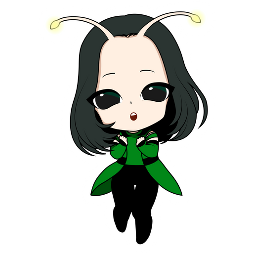 here is a Marvel Chibi Mantis Sticker from the Chibi Marvel & DC comics collection for sticker mania
