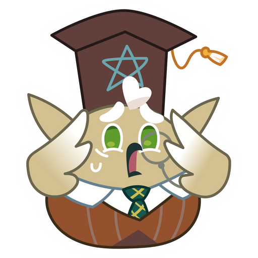 here is a Cookie Run Bookseller Got Scared Sticker from the Cookie Run collection for sticker mania