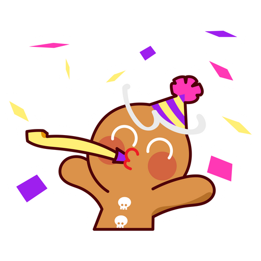 here is a Cookie Run GingerBrave Having a Party Sticker from the Cookie Run collection for sticker mania