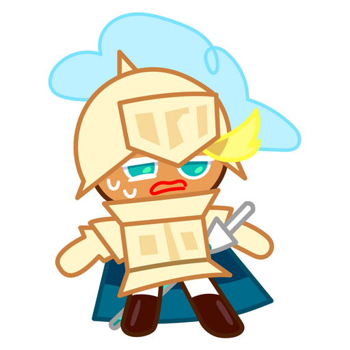 here is a Cookie Run Knight Cookie Dissatisfied Sticker from the Cookie Run collection for sticker mania