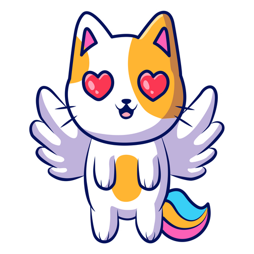 Angel Cat Flying Sticker