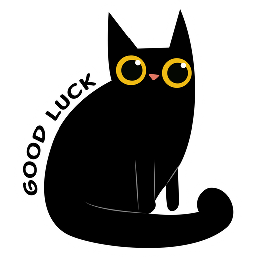 Black Cat Good Luck Sticker