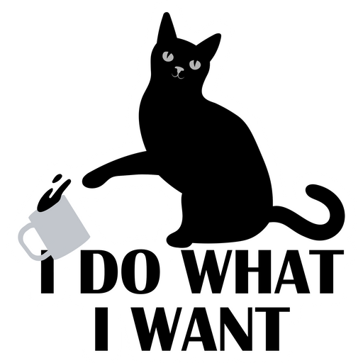 here is a Black Cat I Do What I Want Sticker from the Cute Cats collection for sticker mania