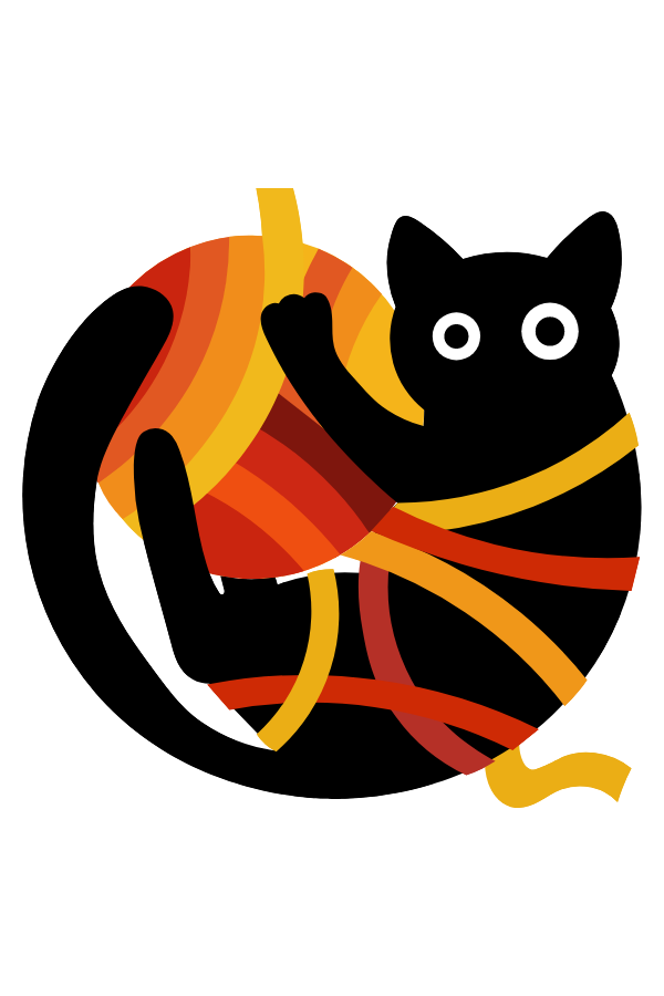 Black Cat and Yarn Ball Sticker Sticker Mania