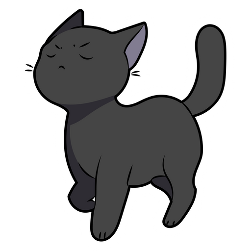 Black Proud Cat Sticker