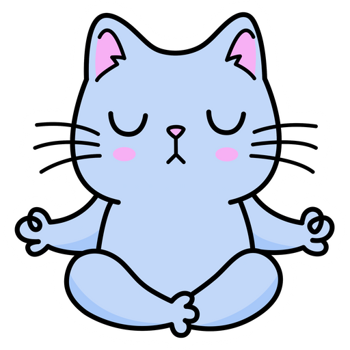 Blue Kitten Meditating Sticker