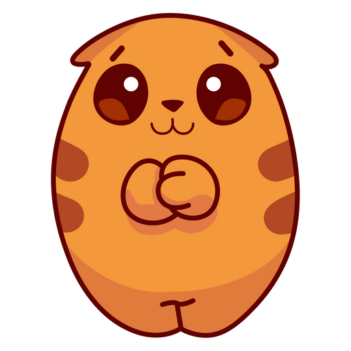 Brown Cat With Big Eyes Sticker