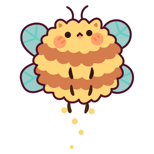 Cute Cat Bee Sticker