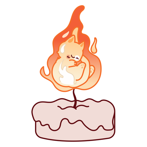 here is a Cat Candle Sticker from the Cute Cats collection for sticker mania