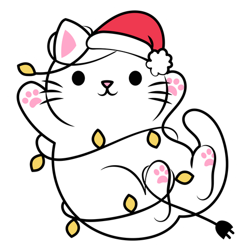 Cat with Christmas Garland Sticker