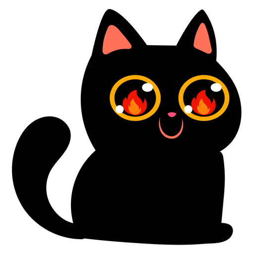 Cat with Fire in the Eyes Sticker