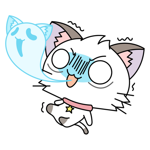 here is a Cat Ghost Sticker from the Cute Cats collection for sticker mania