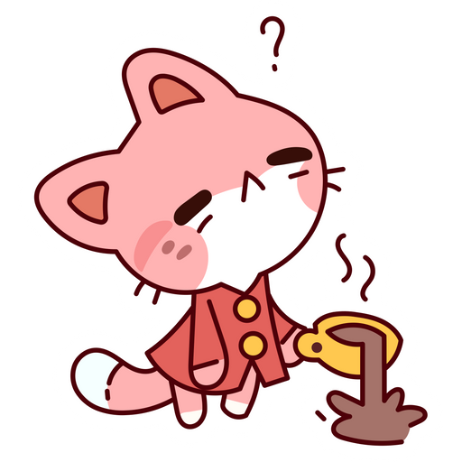 here is a Cat Had Hard Morning Sticker from the Cute Cats collection for sticker mania