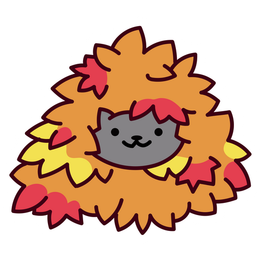 here is a Cat in Leaves Sticker from the Cute Cats collection for sticker mania