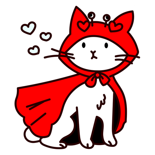 here is a Cat in a Red Coat Sticker from the Cute Cats collection for sticker mania