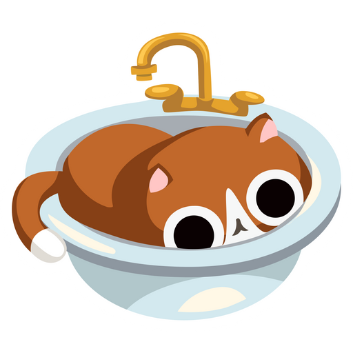here is a Cat In Sink Sticker from the Cute Cats collection for sticker mania