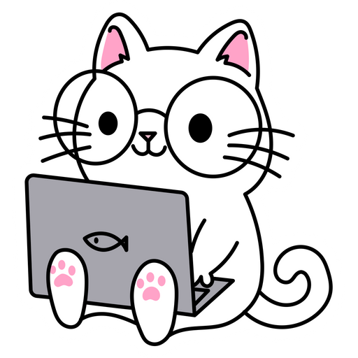 here is a Cat with Laptop Sticker from the Cute Cats collection for sticker mania
