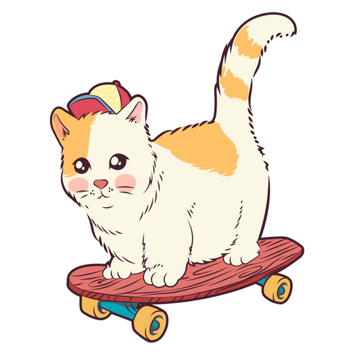 here is a Cat on Skateboard Sticker from the Cute Cats collection for sticker mania