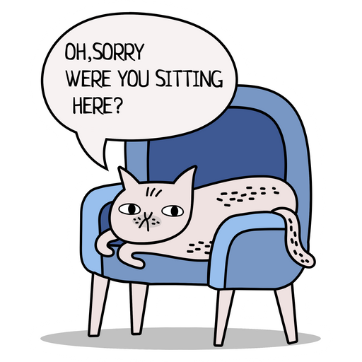 here is a Cat Took the Chair Sticker from the Cute Cats collection for sticker mania