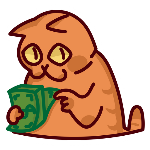 Cat Counting Money Sticker