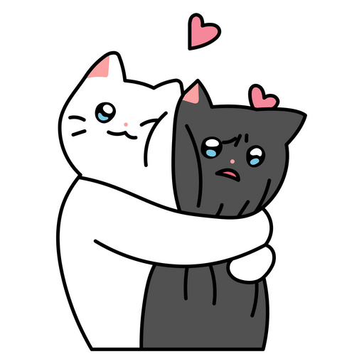 Cute Cats Hugs with Love Sticker