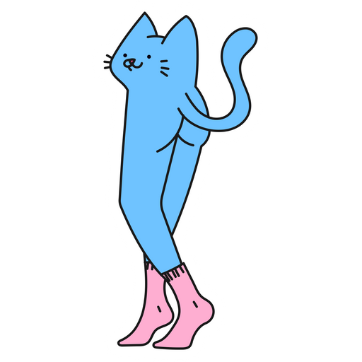 Crazy Blue Cat With Long Legs Sticker