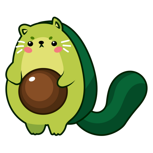 Cute Avocado Cat Sticker