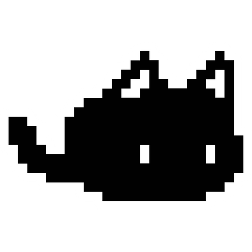 Cute Black Cat Pixel Sticker