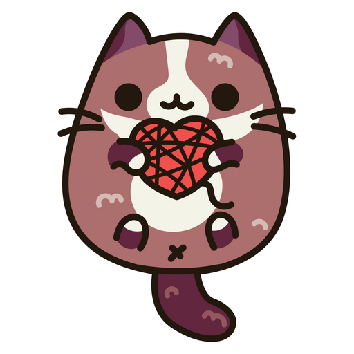 Cute Cat with Ball of Thread Sticker
