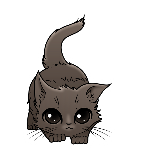 Cute Gray Cat Hunt Sticker