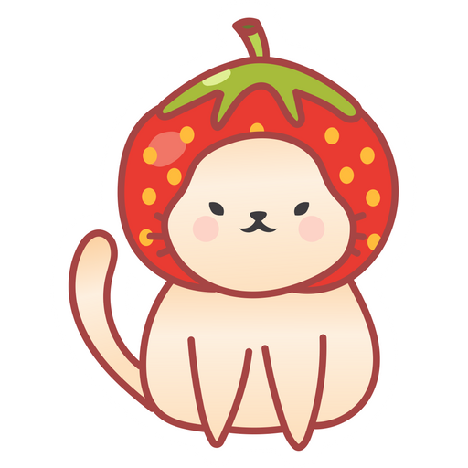 here is a Cute Strawberry Cat Sticker from the Cute Cats collection for sticker mania