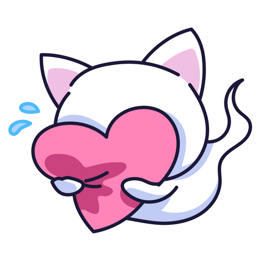 here is a Ghost Cat with Heart Sticker from the Cute Cats collection for sticker mania