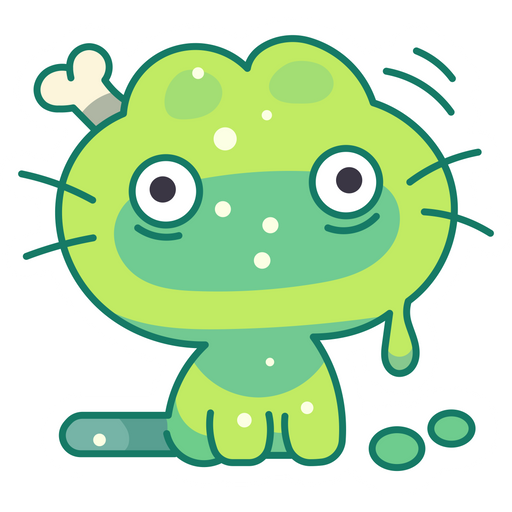 here is a Green Cat Slime Sticker from the Cute Cats collection for sticker mania