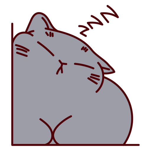 Grey Cat Sleeping Sticker