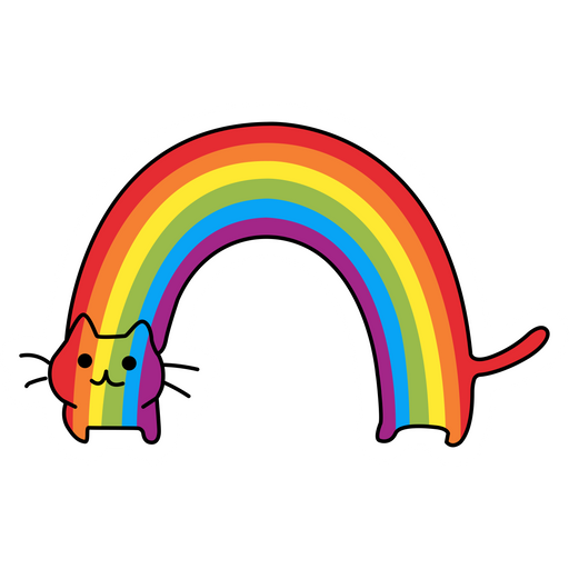 here is a Kawaii Rainbow Cat Sticker from the Cute Cats collection for sticker mania