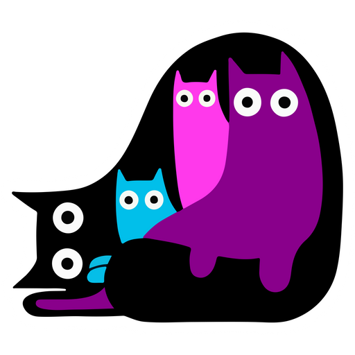 here is a Many Colorful Cats Sticker from the Cute Cats collection for sticker mania