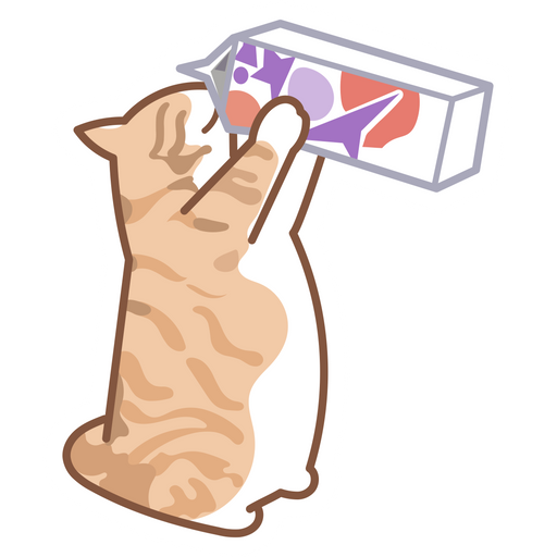 Orange Cat Drinks Milk Sticker