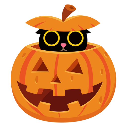here is a Pumpkin Cat Sticker from the Cute Cats collection for sticker mania