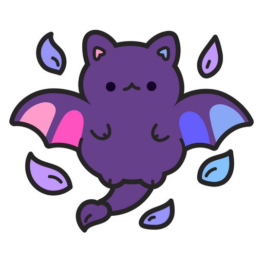 Purple Cat Dragon Sticker