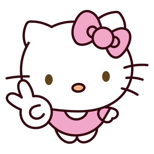 here is a Sanrio Hello Kitty Peace Sticker from the Sanrio collection for sticker mania