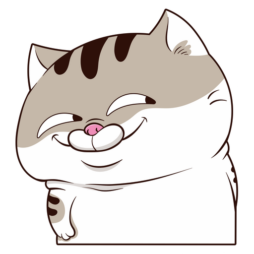here is a Sly Fat Cat Sticker from the Cute Cats collection for sticker mania