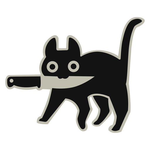 here is a Knife Cat Sticker from the Cute Cats collection for sticker mania